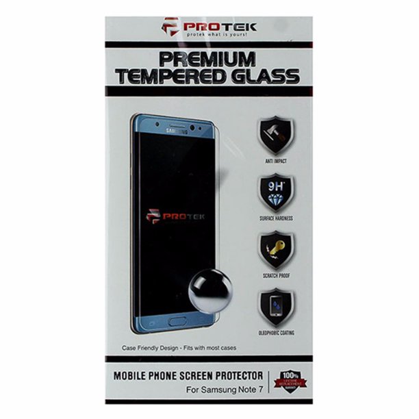 Protek Premium Tempered Glass Screen Protector For Samsung Note7 Clear Walmart Com Walmart Com