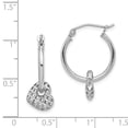 thumbnail image 2 of 925 Sterling Silver Heart Hoop Earrings Love, 2 of 6