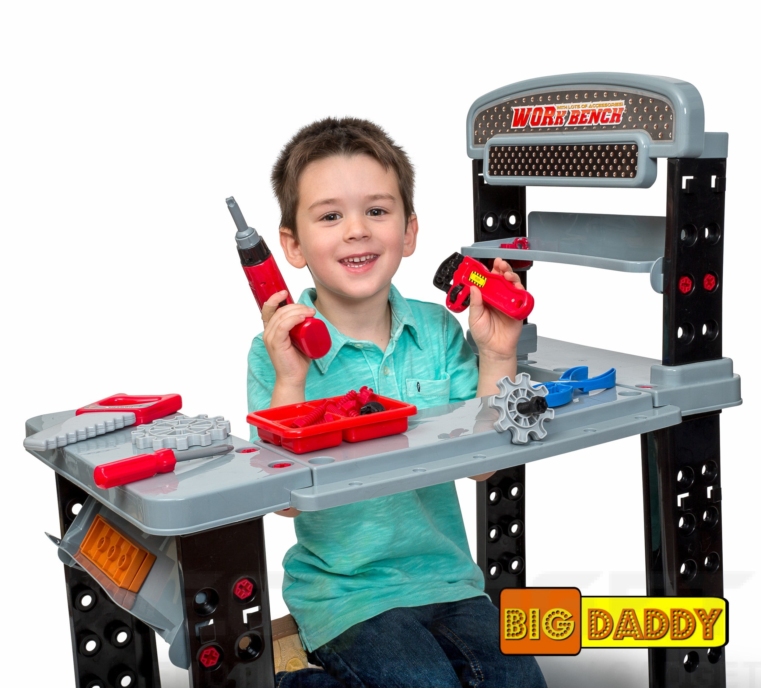 Big Daddy 2 In 1 Work Bench (Extra Large) And Junior Power Tool Station  With Lots Of Accessories - Be Like Dad - Pretend To Be A Builder -  Walmart.com