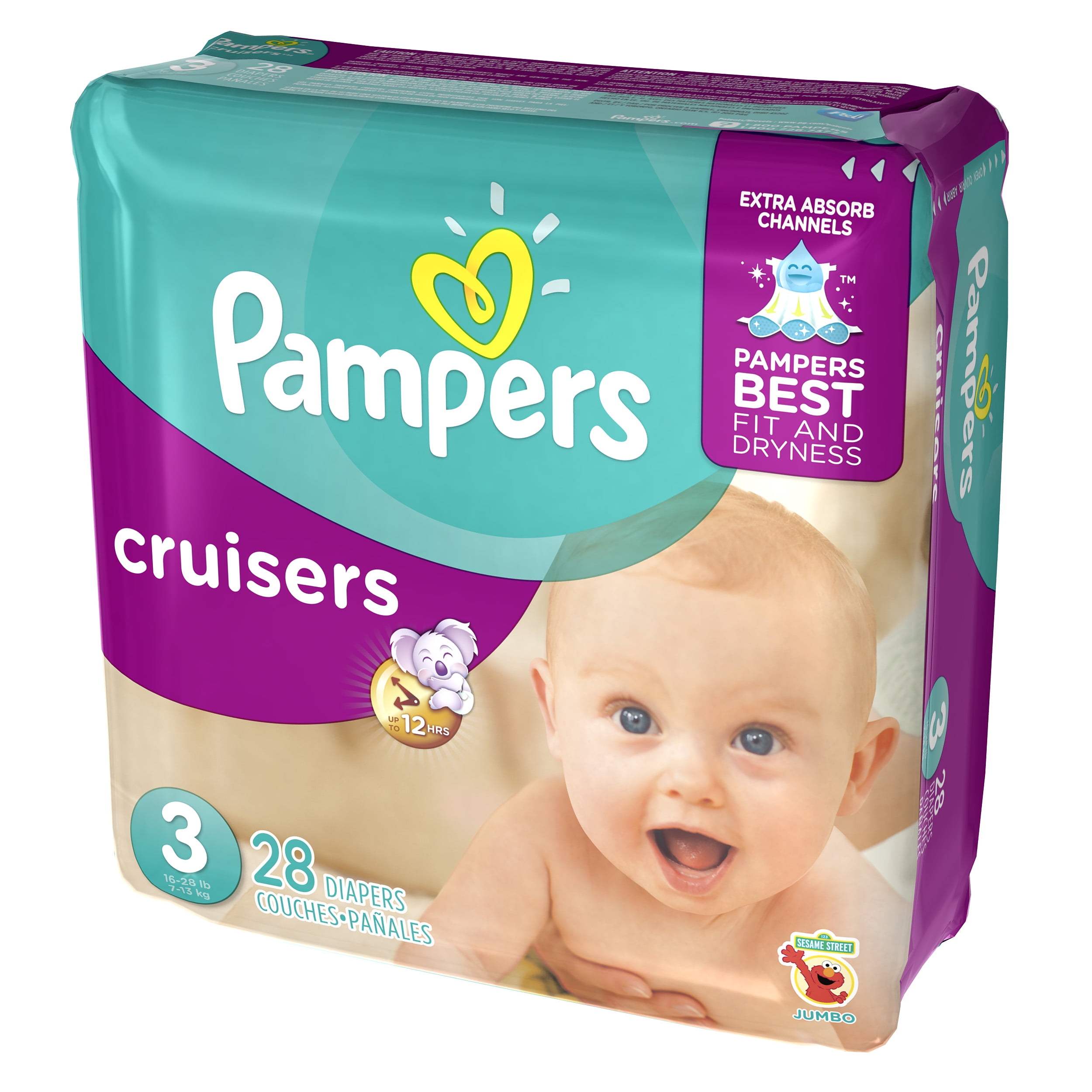 Bereid hospita over het algemeen Pampers Cruisers Diapers Size 3 28 count - Walmart.com