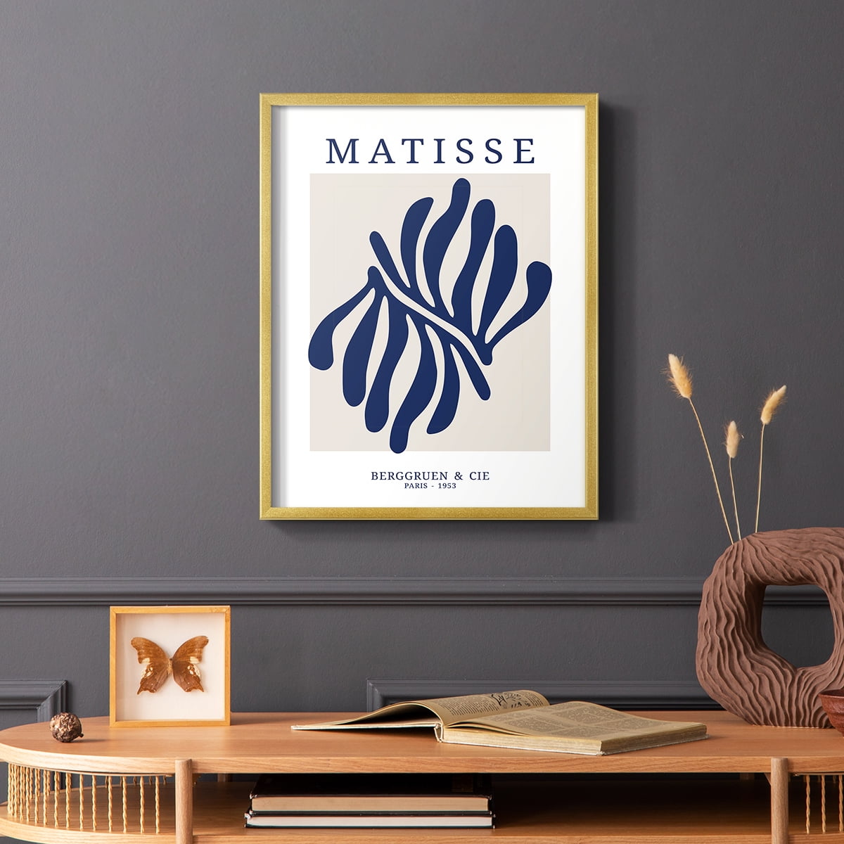 Matisse CDXII in Gold Solid Wood Framed Print No Nail Hanging