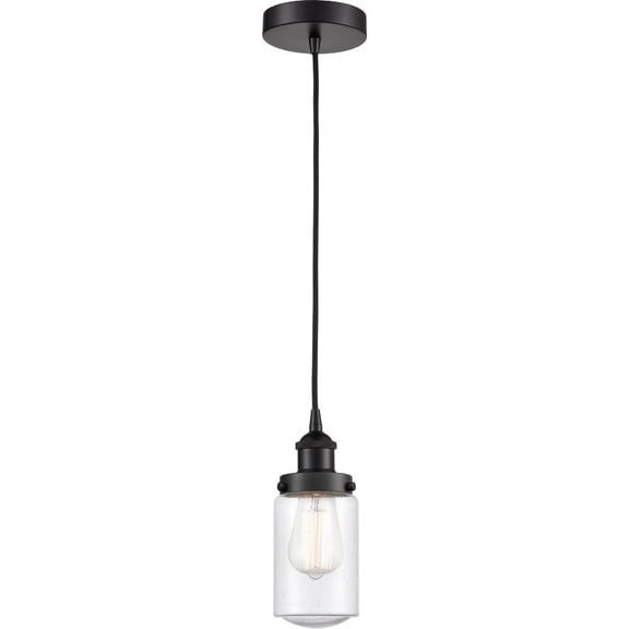 616-1PH-BK-G314 Innovations Lighting Dover - 1 Light Mini Pendant In Traditional Style-10.25 Inches Tall and 4.5 Inches Wide-Matte Black Finish-Seedy