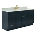 thumbnail image 4 of Ariel Hamlet 67 Inch Single Oval Sink Vanity With Carrara White Marble Countertop W/ 0.75 Edge In Midnight Blue, 4 of 11