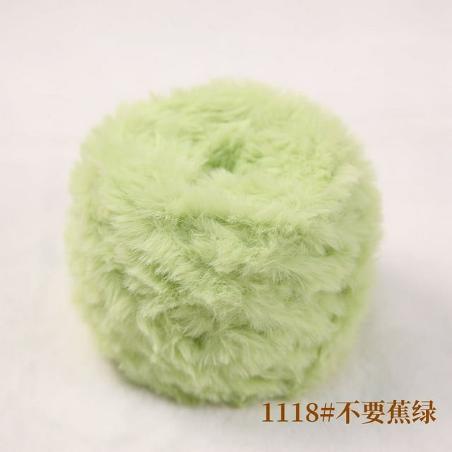 Zhuge Hilo de chenilla grueso para tejer voluminosos y esponjosos, hilo de chenilla, hilo de felpa suave, 100 g, verde aguacate