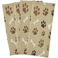 thumbnail image 2 of Dreamtimes Brown Dog Paw Print on Striped Kitchen Towels Dish Bar Tea Towel Dishcloths 1 Pack Super Absorbent Soft 18 x 28 inches, 2 of 7