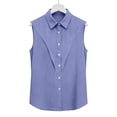 thumbnail image 5 of Button Front Women's Tank Tops Collared Sleeveless Solid Blouses Perfect for Work Weekend Errands and Casual Days Outgoing, 5 of 5