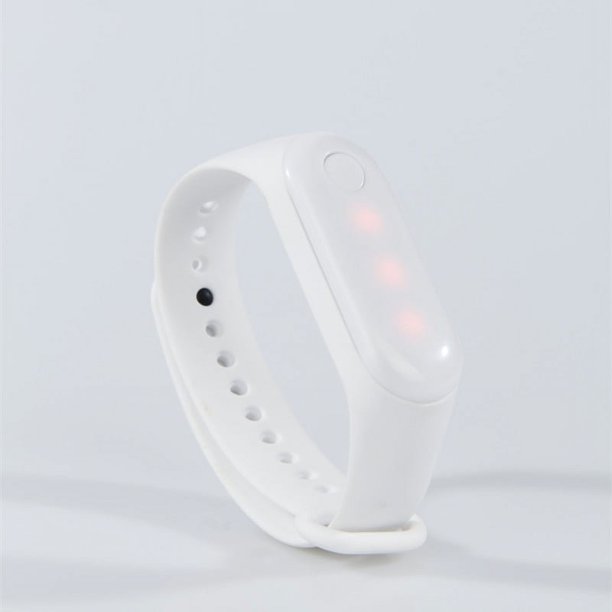 Pulsera de luz LED recargable, pulsera de fiesta de carnaval, pulsera reflectante LED para correr, pulsera de luz LED de seguridad con tira intermitente ajustable para niños o adultos, 2 piezas (blanco) oso de fresa Electrónica