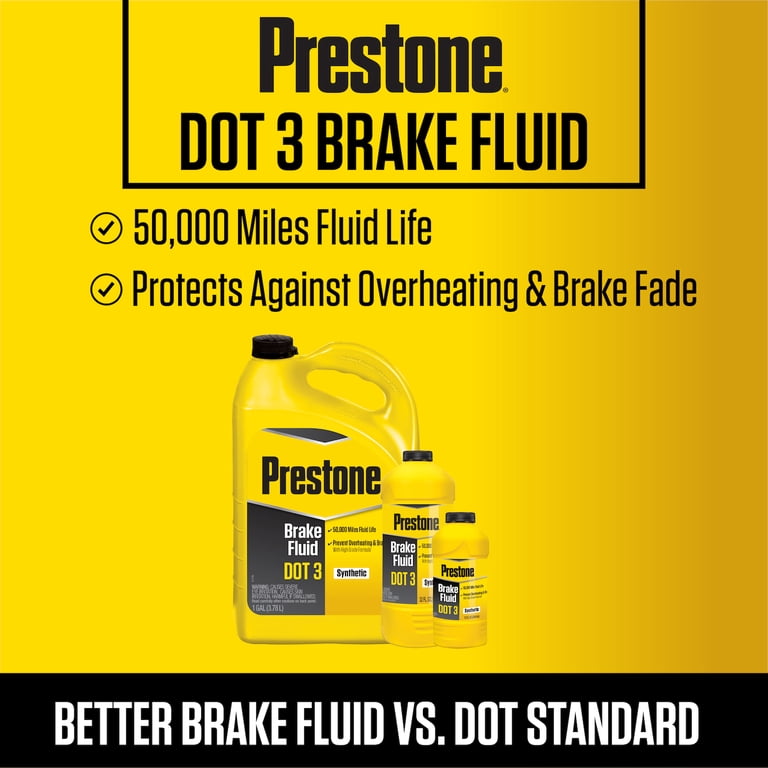Prestone, DOT 3 Motor Vehicle Brake Fluid, 12 oz, Synthetic High