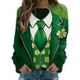 thumbnail image 1 of VBARHMQRT Chandail à Capuchon Vert Foncé Femmes T-Shirts de la St-Patrick Col Rond Chandail Vert Manches Raglan Chandail à Enfiler Hauts Amples Convenant aux Hauts Habillés, 1 of 5