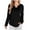 Black, variant on BXINGOHAI Women's V Neck Waffle Knit Henley Tops Casual Long Sleeve Pullover Sweater Blouses Wine,2XL