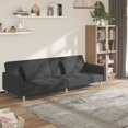 thumbnail image 1 of vidaXL 2-Seater Sofa Bed with Two Pillows Dark Grey Fabric, 1 of 5