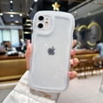thumbnail image 3 of Phone Case for iPhone 12 6.1 inches, Soft Transparent TPU Wavy Edges Precise Camera Protection Shockproof Phone Covers for Women Men Boy Girls(White), 3 of 11