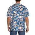 thumbnail image 5 of Fotbe white Skull daisy in water print Short Sleeve Button Down Shirts for Men Casual Summer Beach Wrinkle Free Shirt-4X-Large, 5 of 7