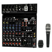 Peavey PV 10BT PV10BT Pro Audio Mixer,4 mic In,Bluetooth/USB, Effects + Blue Mic