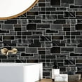 thumbnail image 6 of 5 Sheet Peel and Stick Backsplash Waterproof Stone Backsplash Tile Marble Self Adhesive Peel and Stick on Backsplash for Kitchen Bathroom Fireplace Cabinet 4"x8" Black, 6 of 8