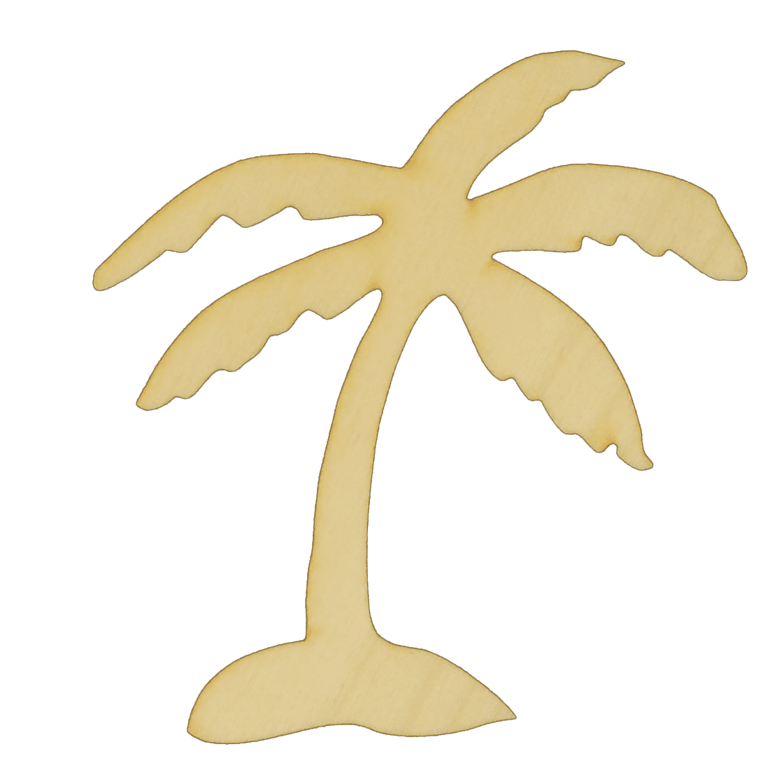 Unfinished Palm Tree Wood Cutout (1/4” Thickness, Small 3.8