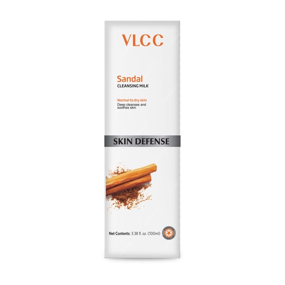 VLCC Skin Defense Cleansing Milk - Sandal, Face Cleanser, 3.38 oz