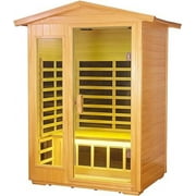KUNSANA Infrared Sauna Room for 2 Person, Applicable Indoors and Outdoors, 1750W, Bluetooth Speakers, LED Reading Lamp