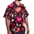 thumbnail image 2 of Valentine's Day Love Men's Short Sleeve Button Down Casual Beach Printed Shirts, 2 of 6