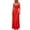 Red, variant on OSOLU Women Casual V-Neck Dress Flowy Comfortable Everyday Wear Spring Summer Dresses Stylish Solid Color Leisure Sundress Wedding Guest Dresses For Women