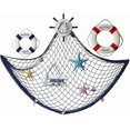 thumbnail image 2 of Decorative Fishing Net Decor,mediterranean Ocean Pirate Beach Theme Party Decorations (blue, 1m X 2m), 2 of 5
