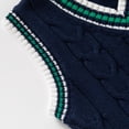 thumbnail image 7 of Toddler Sweater Vests Boys Girls Preppy Outfits Cute School Uniform Sleeveless Knitted Sweaters Tops Navy, 7 Y, 7 of 7