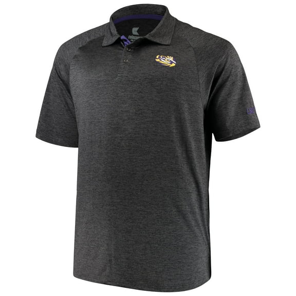 Men's Colosseum Black LSU Tigers Big & Tall Down Swing Polo