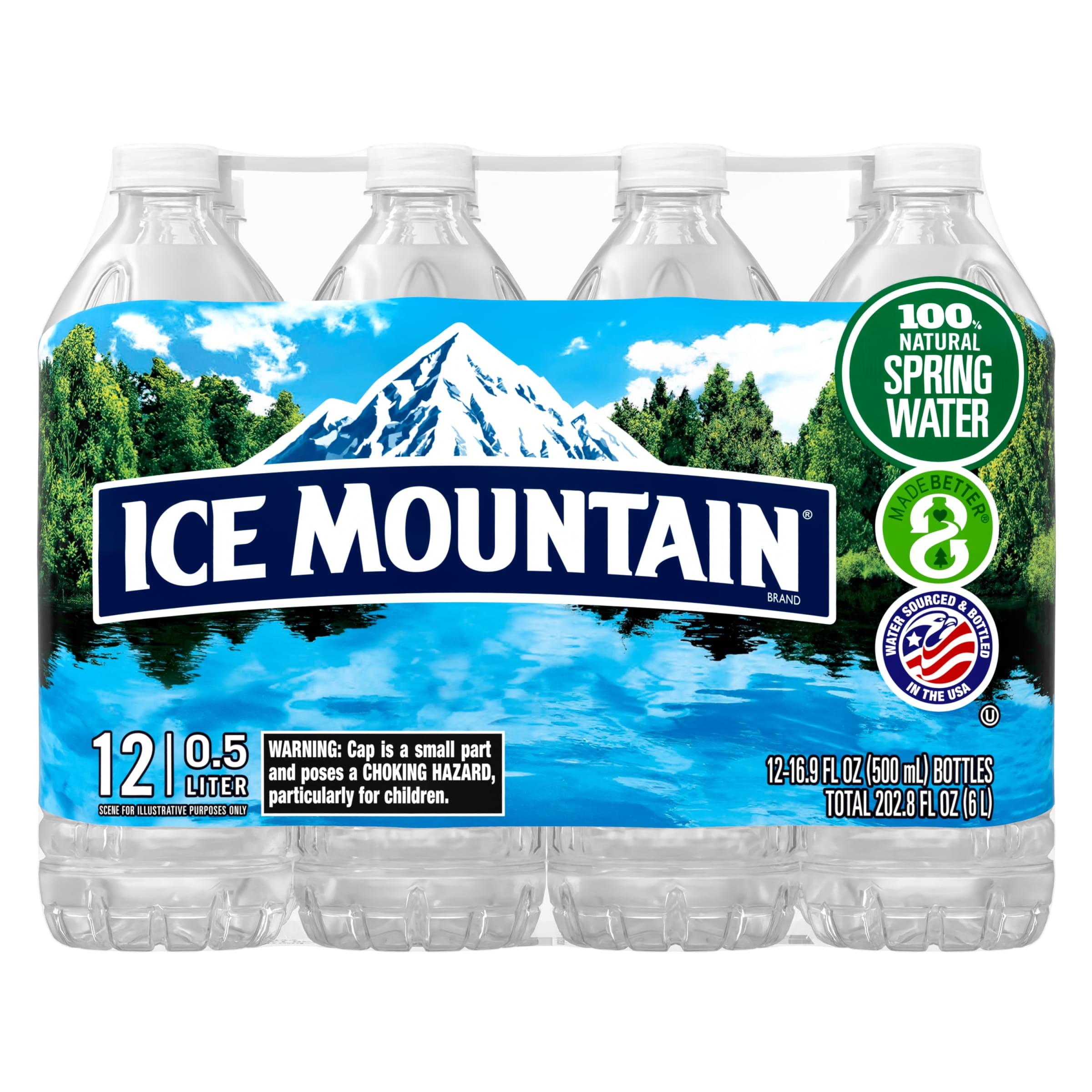 ICE MOUNTAIN Brand 100% Natural Spring Water, 16.9-ounce bottles (Pack ...