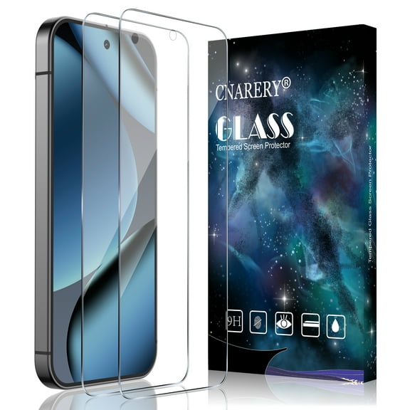 [2 Pack] Cnarery Compatible for Google Pixel 10 Pro Screen Protector, 9H Screen Protector Tempered Glass [Fingerprint Sensor Support][Easy Installation]
