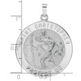thumbnail image 3 of 14k White Gold Polished Saint Christopher Solid Medal Pendant, 3 of 4