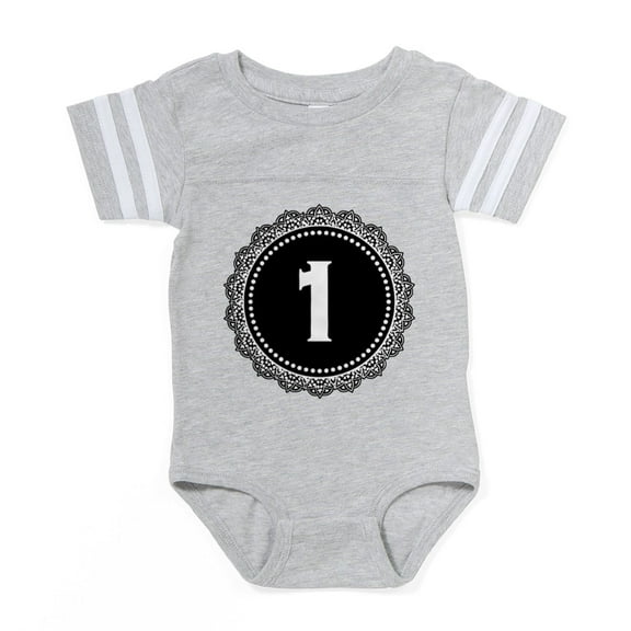 CafePress - Monogram Medallion 1 - Cute Infant Baby Football Bodysuit