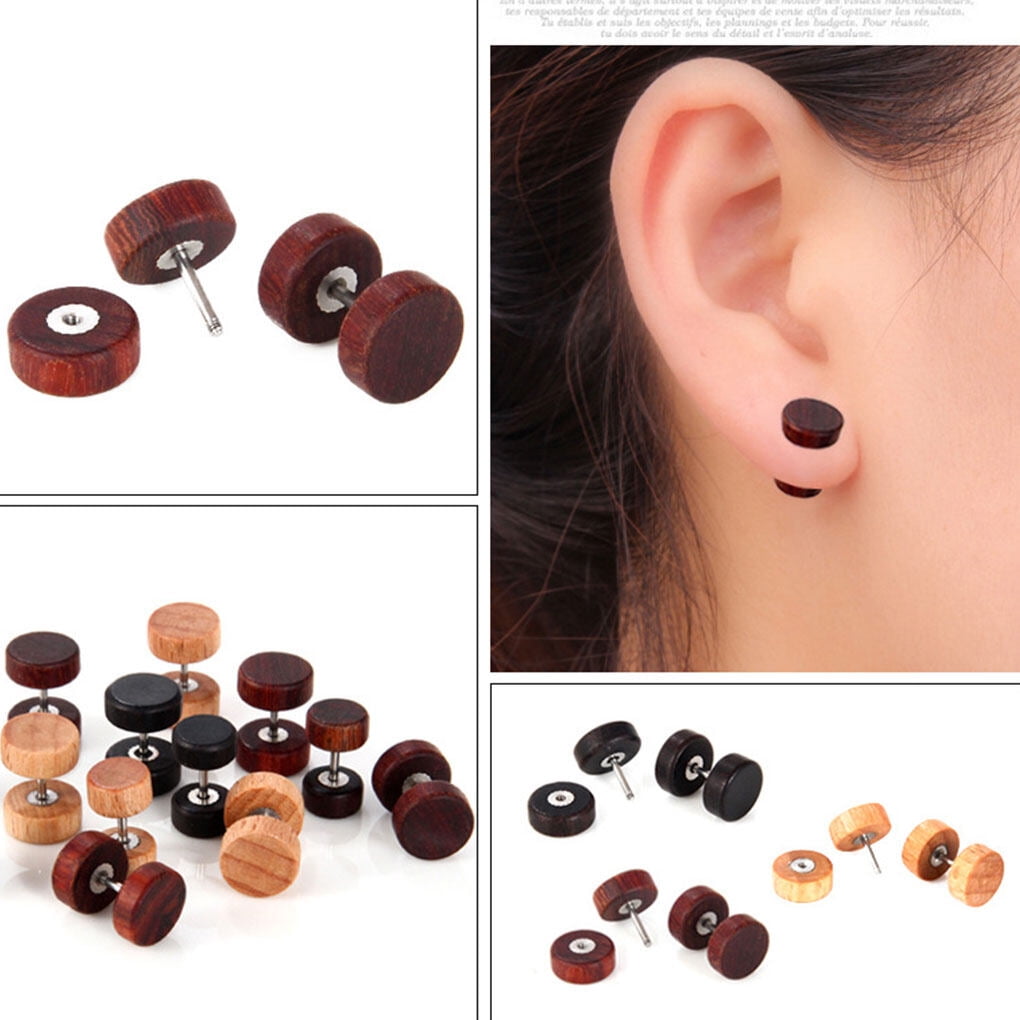 Dumbbell stud earrings sale