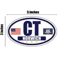 thumbnail image 3 of Flag of Connecticut / American Flag Oval 3M Vinyl Bumper Sticker Decal | Navy & Gold Norwich, CT Sticker Vinyl Decal, 3 of 3