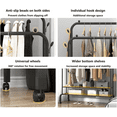 thumbnail image 6 of Double Rods Clothes Rack With Wheels, Portable Clothing Rack With Shelves & Hooks, Heavy Duty Garment Racks for Hanging Clothes, Multi-Functional Closet Rack for Bedroom, Black, 6 of 8