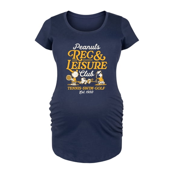 Peanuts - Rec And Leisure Club - Women's Maternity Scoop Neck Graphic T-Shirt