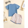 thumbnail image 5 of Baby Toddler Boy Shorts Set 3 6 12 18 24 Months 2T 3T Baseball Embroidery Short Sleeve T-Shirt Plaid Shorts 2 Piece Summer Outfit, 5 of 8