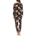 thumbnail image 4 of Renewold Christmas Theme Nightwear for Women Size 3XL Santa Snowflake Family Pajamas Set 2 Packs Elastic Long Sleeve Nightclothes Top & Pants with Pocket, 4 of 5