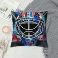 thumbnail image 2 of PRATYUS Boys Hockey Pillow Cover ,Retro Blue Abstract Geometric Stripe Reversible Throw Pillow Cover Case,Sport Theme Hockey Helmet Square Cushion Cover Set for Bedroom Living Room 20x20in, 2 of 5