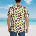 thumbnail image 6 of Xecao Colorful Fruits print Hawaiian shirt - a stylish short-sleeve button-down for men, perfect for casual beach and tropical outings., 6 of 9