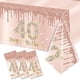 thumbnail image 1 of wonima02 3 Pack Pink Rose Gold 40th Birthday Tablecloth Decorations - Plastic Disposable Rectangular Table Cover Party Supplies, 1 of 1