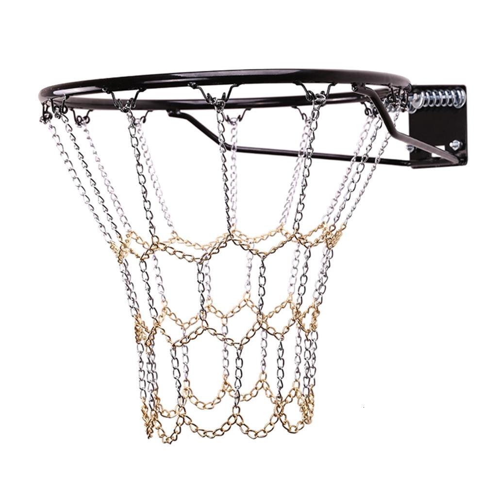 CEORPER Metal Chain Basketball Net Outdoor Goal Basketball Net for Most Standard Hoop