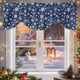 thumbnail image 6 of Winter Snowflakes Tie Up Valances Curtain, Christmas Abstract Art Star Navy Adjustable Rod Pocket Short Window Treatment Tie Up Curtains Valances for Kitchen Living Room Bathroom 54x18 Inches, 6 of 9