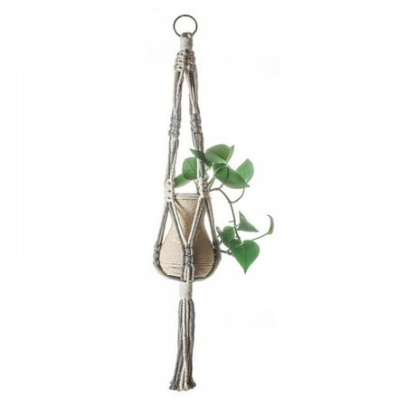 

1PCS Plant Flower Hanger Hemp Jute Rope Plant Macrame Pot Holder Hanging Basket 4 Size