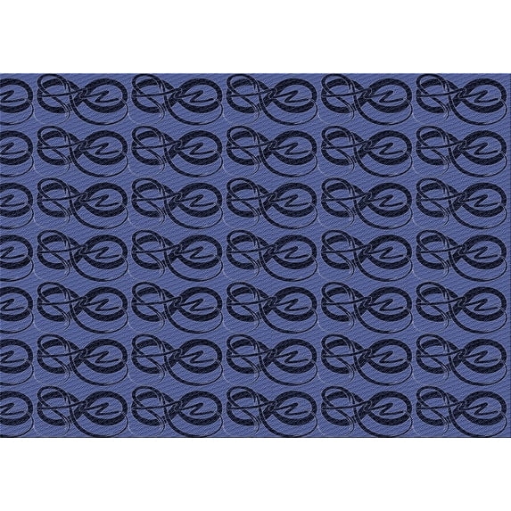 Ahgly Company Indoor Rectangle Patterned Royal Blue Area Rugs, 5' x 7'