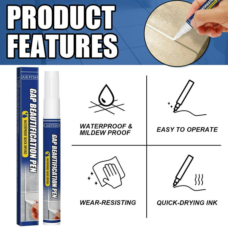 Grout Pen White Tile Paint Marker: Waterproof Tile Grout Colorant and  Sealer Pen