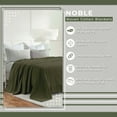thumbnail image 3 of BNM Classic Cotton Textured Chevron Woven Blanket, King, Forest Green, 3 of 12