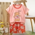 thumbnail image 2 of BOVXNPU Boys Girls Summer Clothing Sets, Children's Summer Small Print Short Sleeve Round-Neck Blouses 2-piece Set For Kids Summer Outfits, 2 of 6