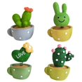 thumbnail image 1 of Adorno para salpicadero de coche, 4 unidades, diseño de cactus verde, maceta pequeña, decoración interior para vehículos, oficina, taxi, estatua pequeña de juguete. El 10x8cm, 1 of 8