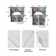 thumbnail image 6 of Purple Spring Flowers Kitchen Curtains Swag Valance and Tier Curtains Set 24 Inch Length, Retro Blue Mottled Wall Pastoral Rod Pocket Drape Panels Pair Swag Curtain for Bathroom/Cafe/Window, 6 of 6