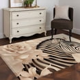 thumbnail image 3 of Elegant Flowers 4x6 Area Rugs for Living Room, Botanical Zebra Pattern Plant Black Non Slip Floor Mat Washable Low-Profile Indoor Carpet for Bedroom, Dining Room, Bathroom, 3 of 9